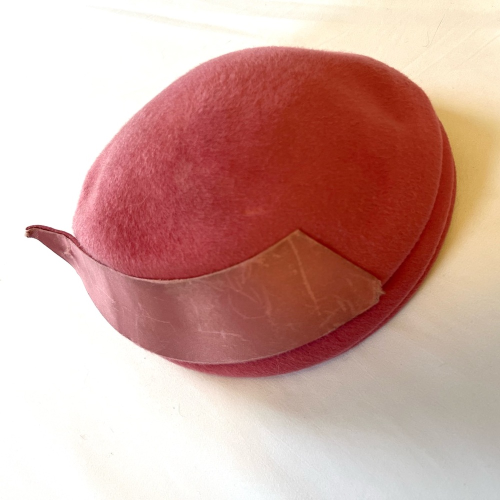 Vintage Rose Wool Pillbox Hat